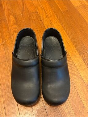 Dansko Black Leather Clogs